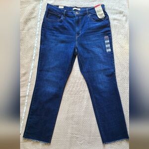 Levi's Sz18 Jean High-rise Slim Straight Blue 34x30 Short